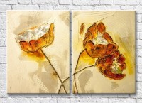Картина Magic Color Diptych Golden poppies, acrylic drawing (3428028)