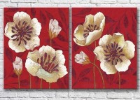 Картина Magic Color Diptych Light poppies on a Red background (3428040)