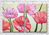 Картина Magic Color Diptych Pink and Red poppies (3428038)