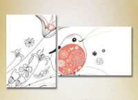 Картина ArtPoster Bullfinch and flowers (2225866)