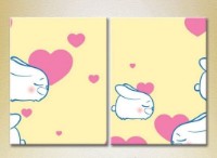 Pictură ArtPoster Bunnies and hearts 02 (2225778)