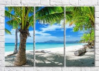 Pictură Magic Color Beach and palm trees against the sea (3469183)