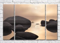 Pictură Magic Color Black big stones in the sea (3469241)