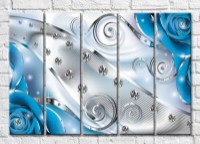 Pictură Magic Color Blue abstraction with roses and diamonds (3551887)
