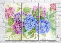Картина Magic Color Blue and lilac hydrangea flowers-drawing (500247)