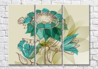 Pictură Magic Color Blue sunflower on a beige background, graphics (3448882)