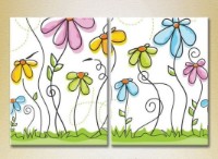 Pictură ArtPoster Butterflies and flowers 01 (2225761)