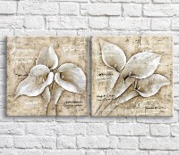 Картина ArtPoster Calla lilies in vintage style on a Beige background, diptych (3467724)