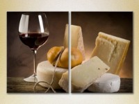 Pictură ArtPoster Cheese and wine/still life (2602750)
