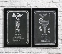 Картина ArtPoster Cocktail Margarita and Mojito on a Black background (3478787)
