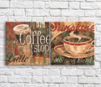 Картина ArtPoster Coffee and text in retro style (3478738)