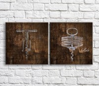 Pictură ArtPoster Corkscrew on the background of a wooden fence (3478769)