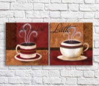 Картина ArtPoster Cup of latte on abstraction background (3478767)