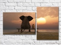 Картина ArtPoster Dreaming elephant by the sea (3453841)
