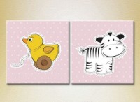 Pictură ArtPoster Duck and zebra (2225887)