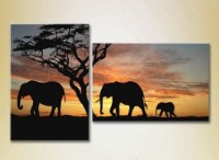 Картина ArtPoster Elephants/sunset in Africa (2603003)