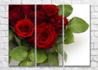 Pictură Magic Color Burgundy roses and green leaves (500106)