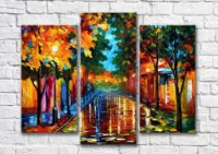 Pictură Magic Color City Autumn Street with Lanterns (35110174)