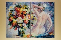 Картина Magic Color Diptych bouquet of flowers and a girl (2619650)