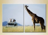 Картина ArtPoster Giraffe and tourists (2502423)