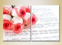 Картина Magic Color Diptych Roses on sheet music (2613826)