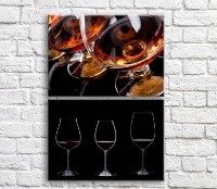 Картина ArtPoster Glasses with Red wine and cognac on a Black background (3478776)