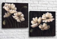 Картина Magic Color Diptych White poppies on a Black background (3428048)