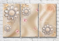 Картина Magic Color Flowers from precious stones on a Beige background (3517877)
