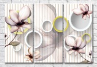 Картина Magic Color Flowers on a light striped background (3517895)