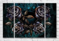 Картина Magic Color Forged roses on an emerald abstract background (3565158)