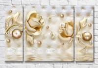 Картина Magic Color Gold roses and diamonds on the background of carriage upholstery (3517883)