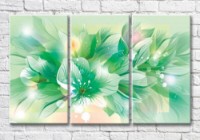 Картина Magic Color Graphic flower petals on Green background (3565142)