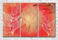 Картина Magic Color Graphic plants on a Red background (3565117)