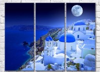 Pictură Magic Color Greece island of Thira under the moon (3469121)