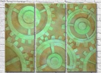 Картина Magic Color Green gears on Brown background (3499086)