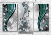 Картина Magic Color Green patterns on Gray background (3565197)