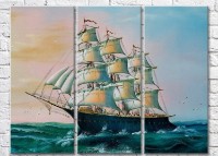Pictură Magic Color Hand-drawn ship with White sails (3469186)