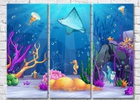 Pictură Magic Color Hand-drawn stingray and marine life at sea (3469187)