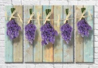 Картина Magic Color Hanging bunches of lavender on a Blue plank background (3565167)