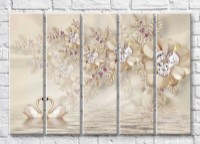 Картина Magic Color Jewelry on a Beige background and swans on a background of water (3551871)