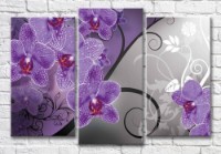 Картина Magic Color Lilac orchid on a Gray background with White patterns (3565208)
