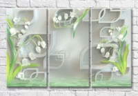 Картина Magic Color Lilies of the valley near the water against the background of geometry (3517858)