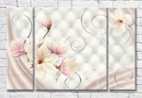 Картина Magic Color Magnolia flowers against the background of a coach tie with rhinestones (3565238)