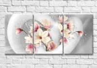 Картина Magic Color Magnolias in White weave on a Gray background (3565235)
