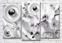 Картина Magic Color Monochrome abstraction with orchid branch (3565201)