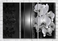 Картина Magic Color Monochrome orchids and patterns on a Dark background (3565134)