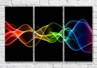 Картина Magic Color Multicolored smoke stripes on a Black background (3499097)