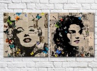 Картина ArtPoster Jacqueline Kennedy and Marilyn Monroe newspaper stylization (3460028)