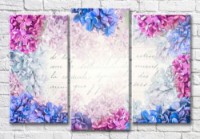 Pictură Magic Color Letter on pink and blue lilac background (3565206)