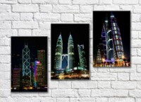 Pictură Magic Color Night towers with Colored lights (500033)